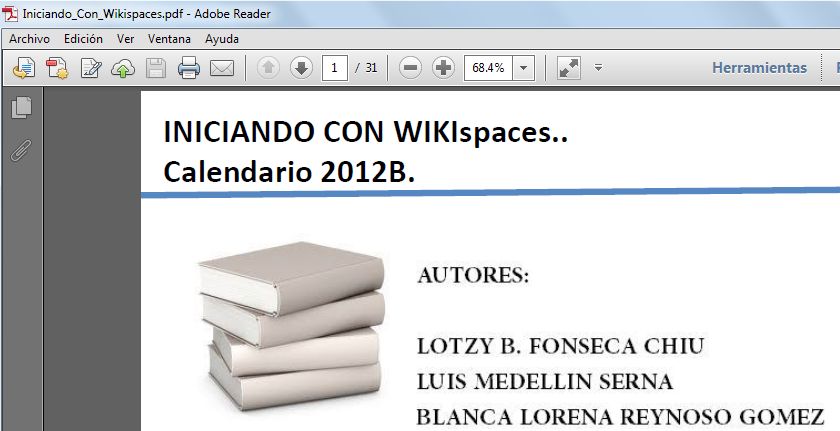 Imagen 1: Manual de apoyo creado por los profesores y proporcionado a los alumnos sobre el funcionamiento de wikispaces.