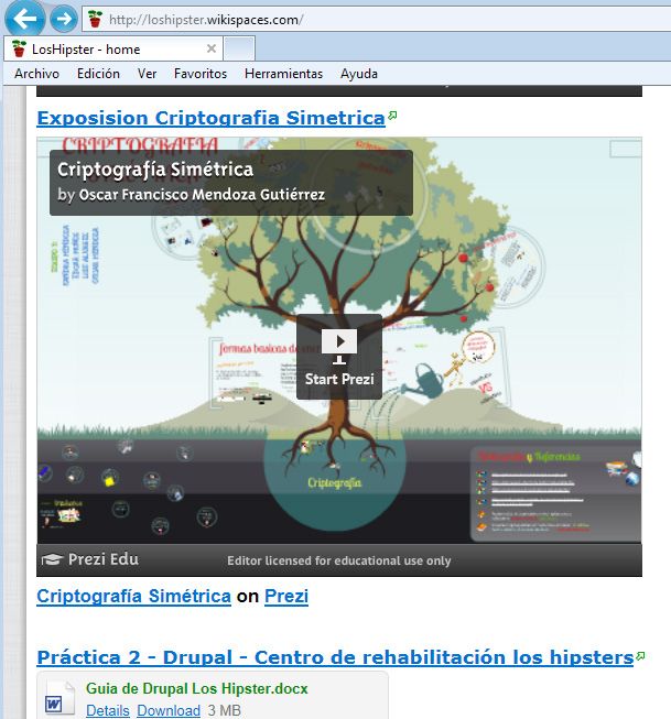 Imagen 9: wiki de la materia de Tópicos Selectos de Informática I. 