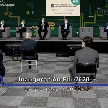 Autoridades universitarias y de gobierno en la inauguración de la FIL 2020