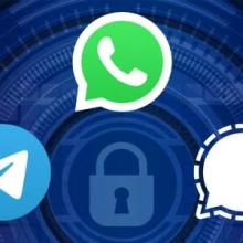 Logos de Telegram, WhatsApp y Signal