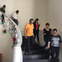 Académicos de UDGVirtual evacuando instalaciones de Casa La Paz