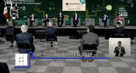 Autoridades universitarias y de gobierno en la inauguración de la FIL 2020