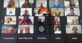 Fotos de los participantes en la charla virtual