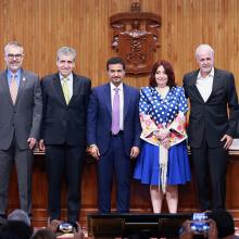 Mtro. Guillermo Arturo Gómez Mata, Dr. Héctor Raúl Solís Gadea, Ahmed Alameri, Mtra. Marisol Schulz Manaut y Lic. Raúl Padilla López