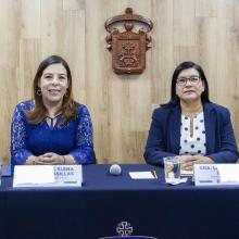 Presídium durante la rueda de prensa
