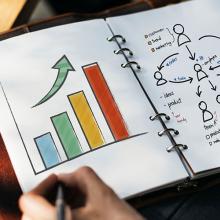 libreta con gráficos