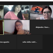 Participantes del círculo de lectura durante reunión virtual