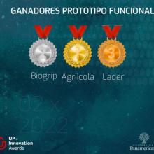 Pantalla donde se muestran los proyectos ganadores