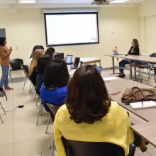 Estudiante durante su participación en el Noveno Coloquio Anual del Doctorado en Sistemas y Ambientes Educativos
