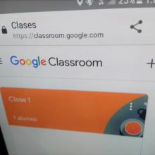 vista de google Classroom desde celular
