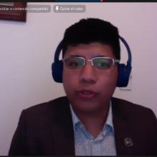 Saúl Gandhi Ramírez, durante su presentación