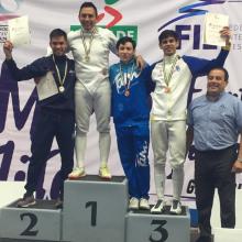 Podio de ganadores, Josué Morales en el tercer lugar