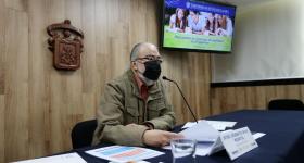 Maestro Roberto Rivas Montiel durante rueda de prensa