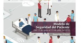 Postal del curso, imagen de médicos y pacientes